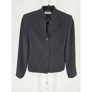 Kate Hill Womens Sz 4P petite Classic Suit Jacket Blazer Black